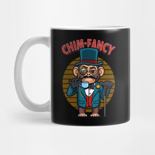 Funny Fancy Vintage Cute Tea Drinking Chimpanzee Original Funny Pun Mug